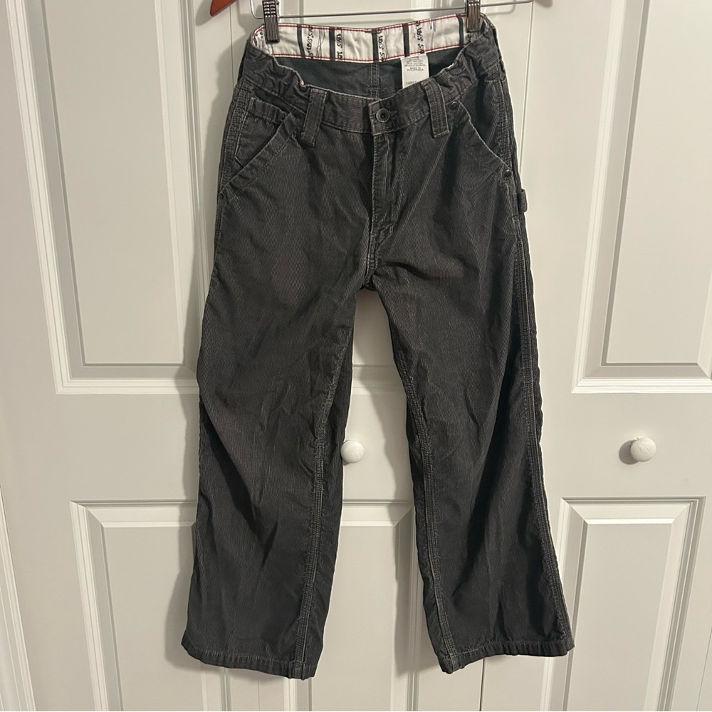 Levi’s Kids Gray Corduroy Cargo Pants | Adjustable Waist | Red Tab Size 14